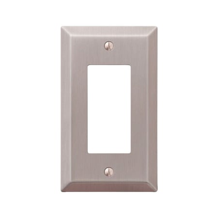 Amerelle Wall Plate, Number of Gangs: 1 Steel, Steel, Brushed Nickel Finish, Gray 163RBN